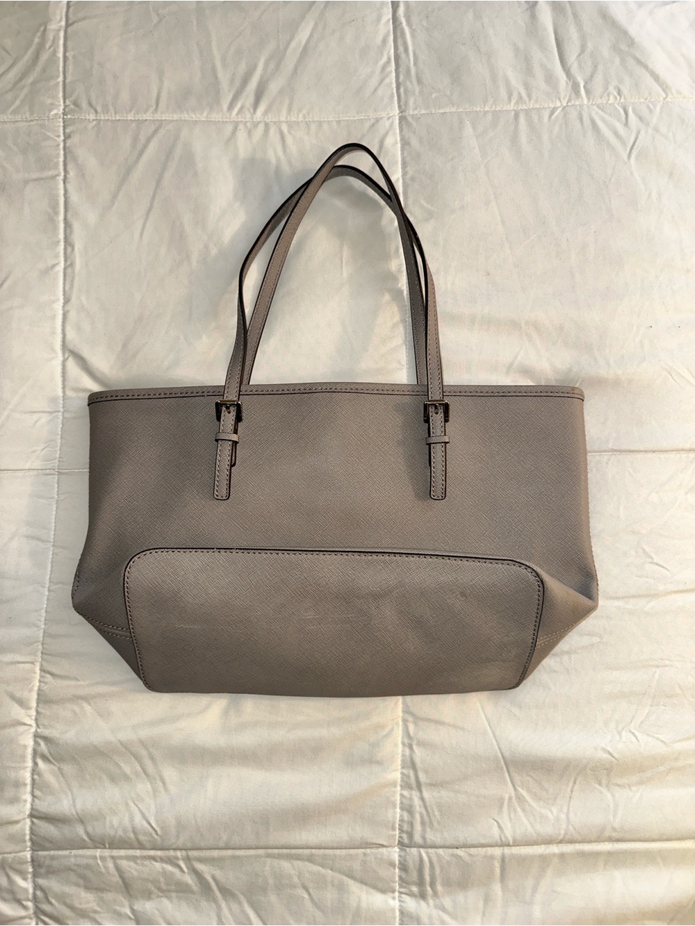 Michael Kors Leather JetSet Tote with MK Charm - Picture 3 of 4